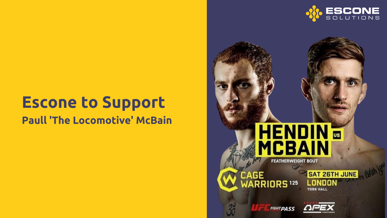 Escone Become Main Sponsor of Returning Cage Warriors Athlete